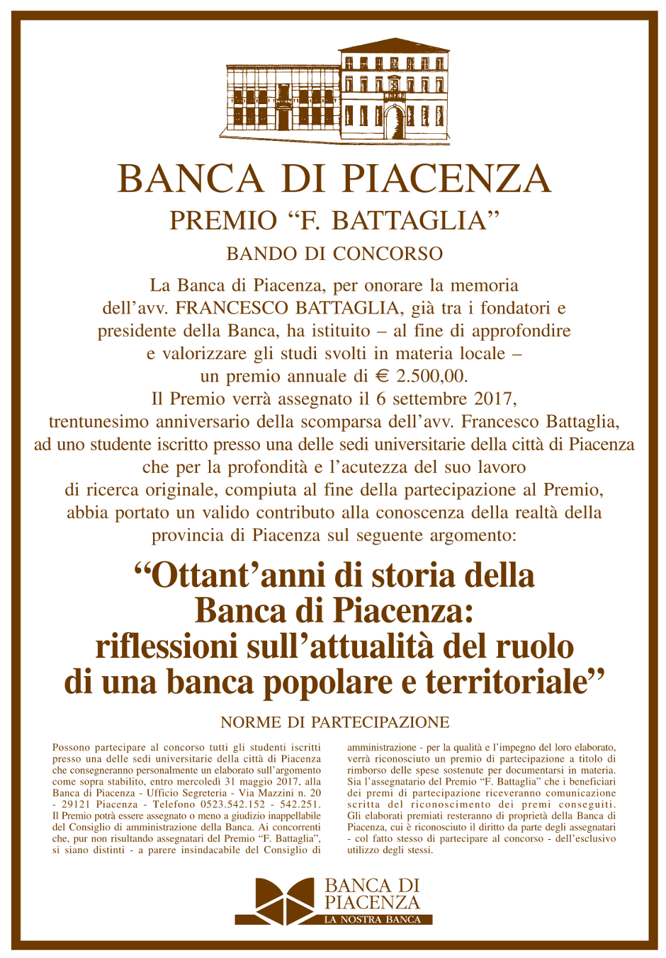 Locandina Premio Battaglia