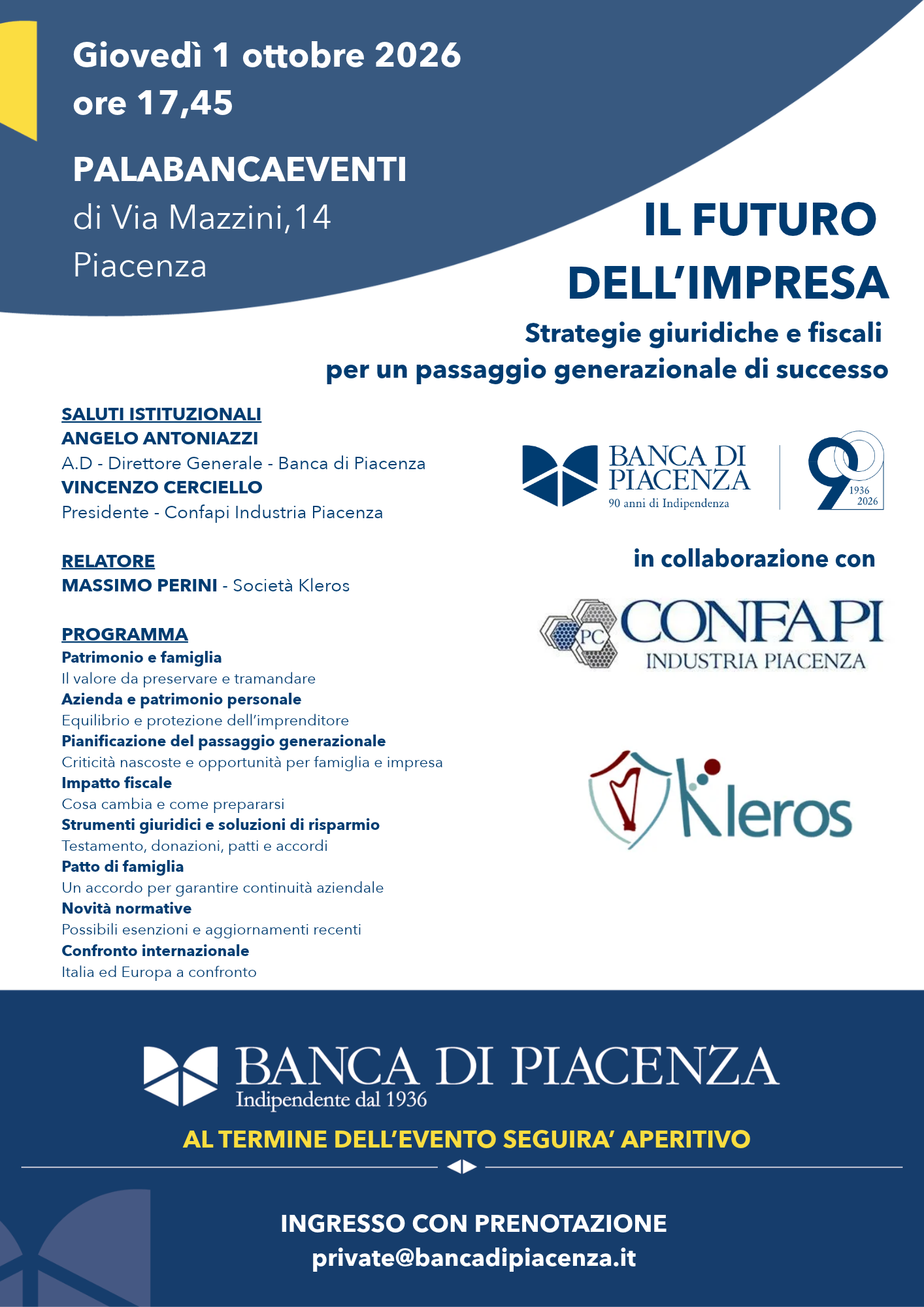  Il Futuro dell'impresa. Strategie giuridiche e fiscali per un passaggio generazionale di successo