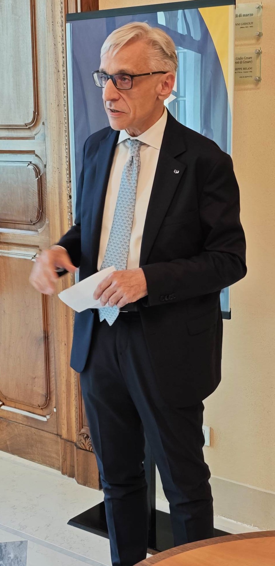 L'intervento di saluto del vicepresidente  della Banca Domenico Capra