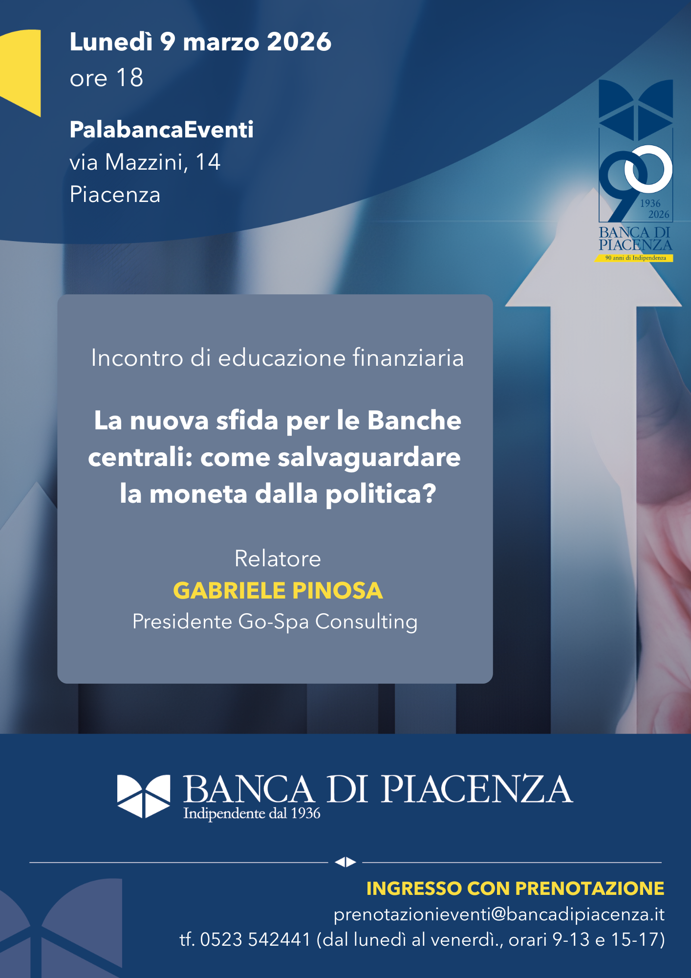  INCONTRO DI EDUCAZIONE FINANZIARIA con Gabriele Pinosa PalabancaEventi Lunedì 9 marzo ore 18