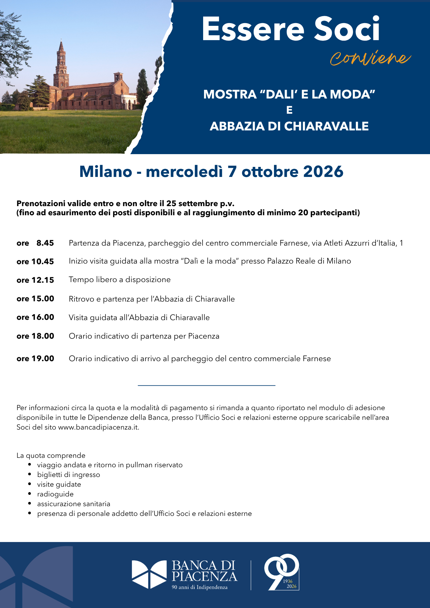 MILANO - MOSTRA DALI E ABBAZIA DI CHIARAVALLE.