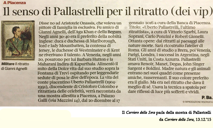 Mostra Uberto Pallastrelli - Articolo Corriere della sera