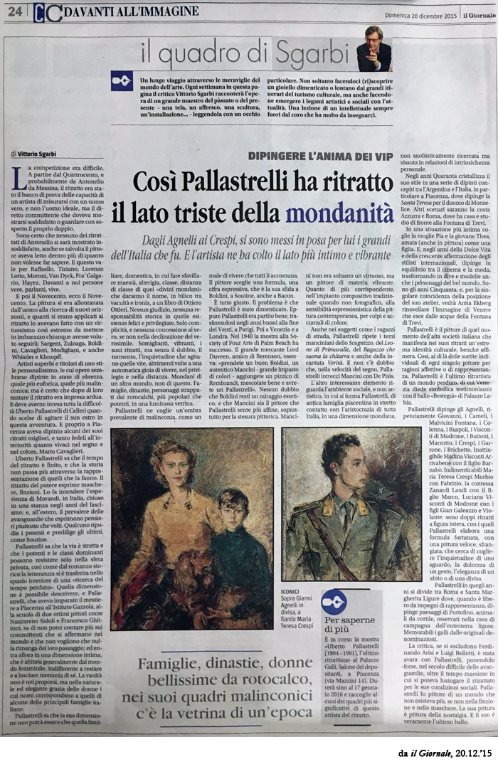 MOSTRA UBERTO PALLASTRELLI - IL GIORNALE