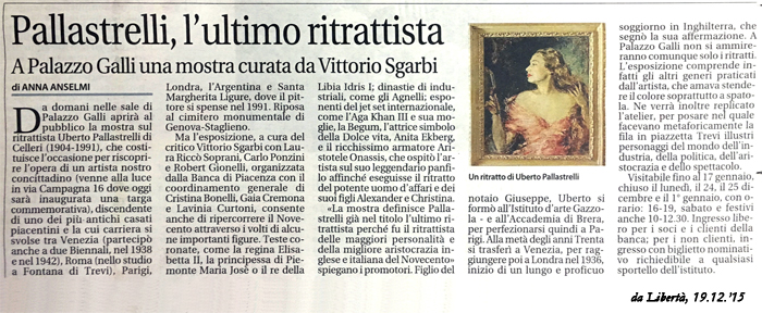 MOSTRA UBERTO PALLASTRELLI - LIBERTA'