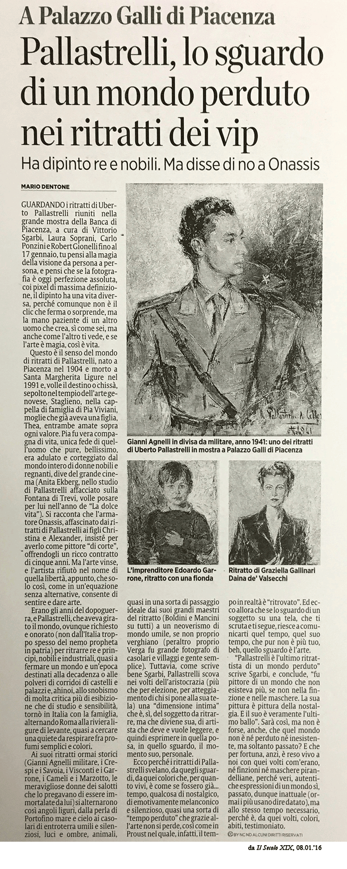 MOSTRA UBERTO PALLASTRELLI - IL SECOLO XIX