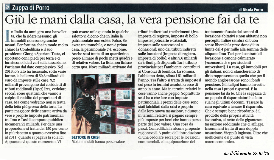 La proprietà della casa era la pensione fai da te