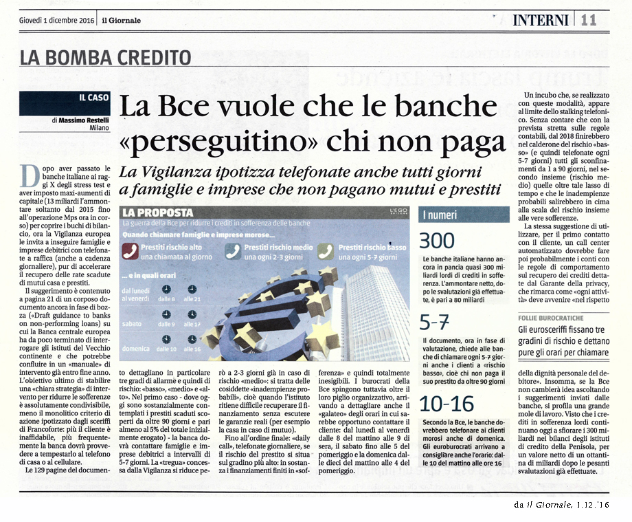 IL GIORNALE 1.12.'16