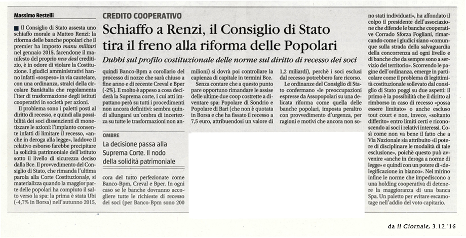 IL GIORNALE 3.12.'16