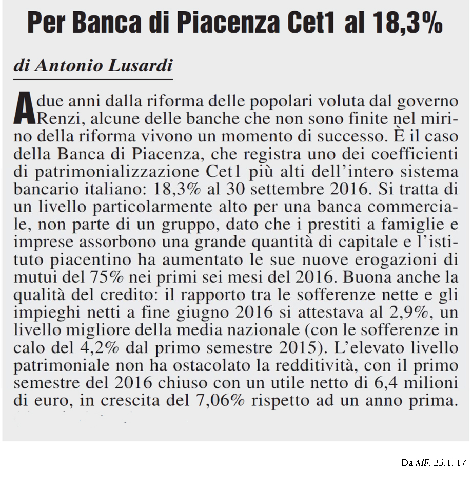 MF MILANO FINANZA, 25.1.'17