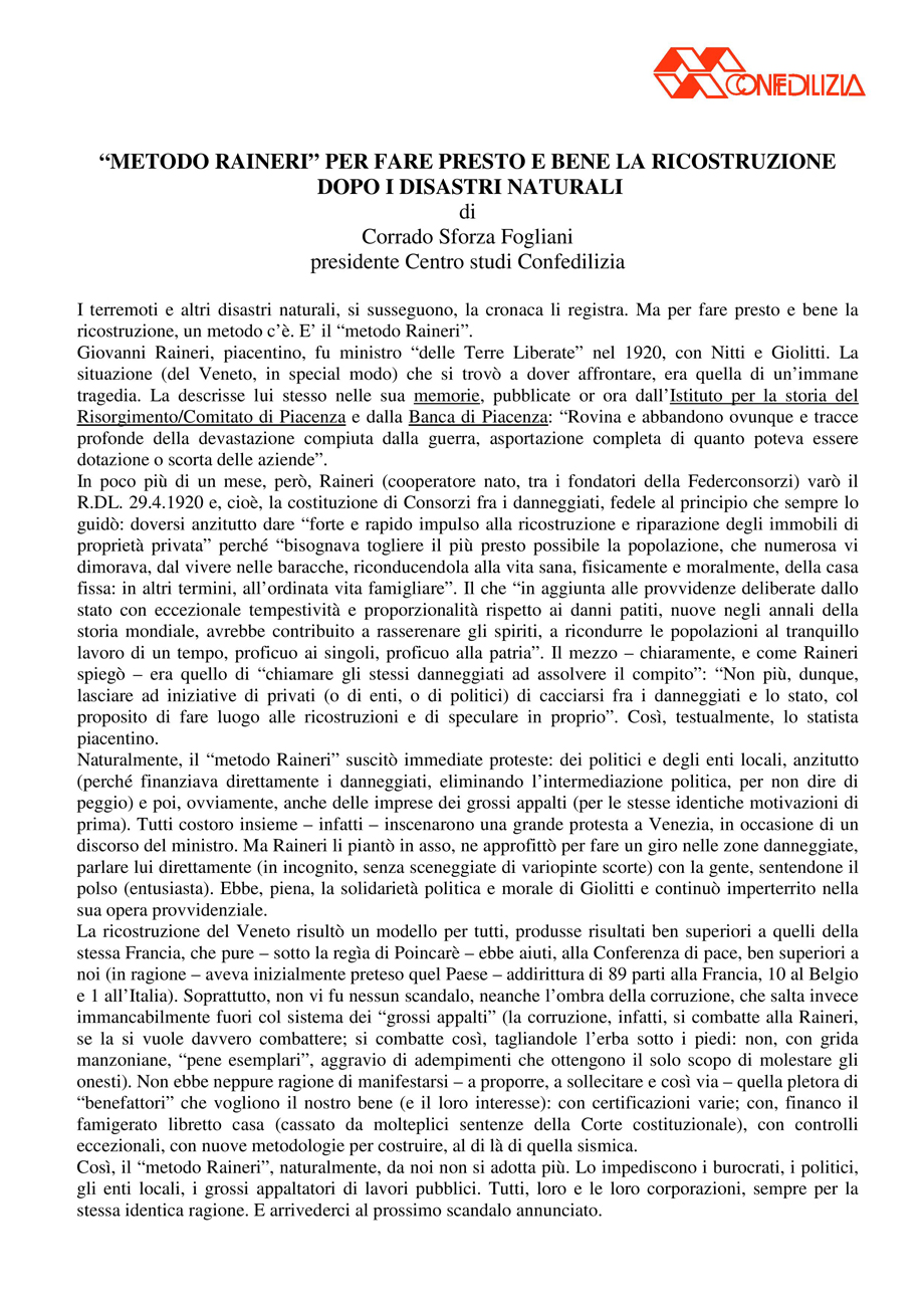 METODO RAINERI PER FARE PRESTO E BENE LA RICOSTRUZIONE