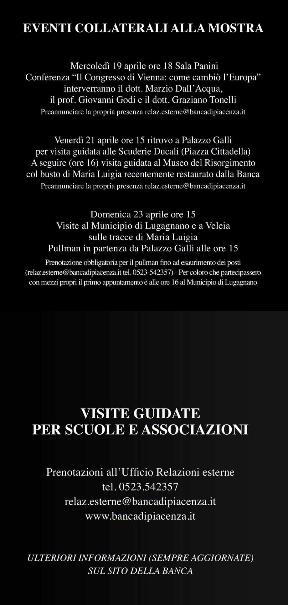 IL DUCATO DI MARIA LUIGIA AL CENTRO DELLA POLITICA INTERNAZIONALE - eventi collaterali