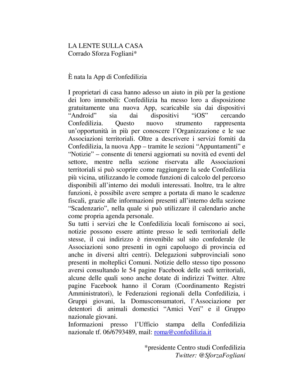 È nata la App di Confedilizia