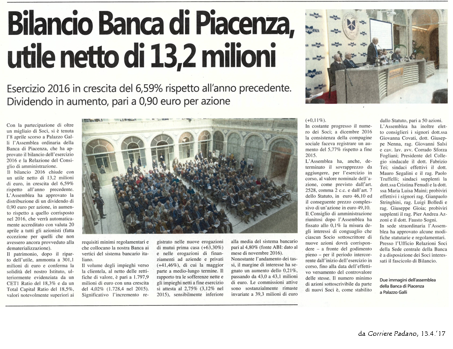 Da Corriere Padano, 13.4.'17