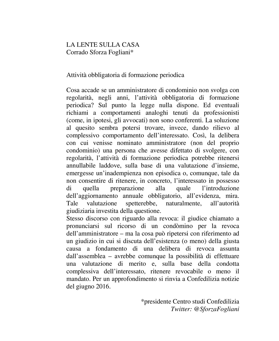 Attività obbligatoria di formazione periodica