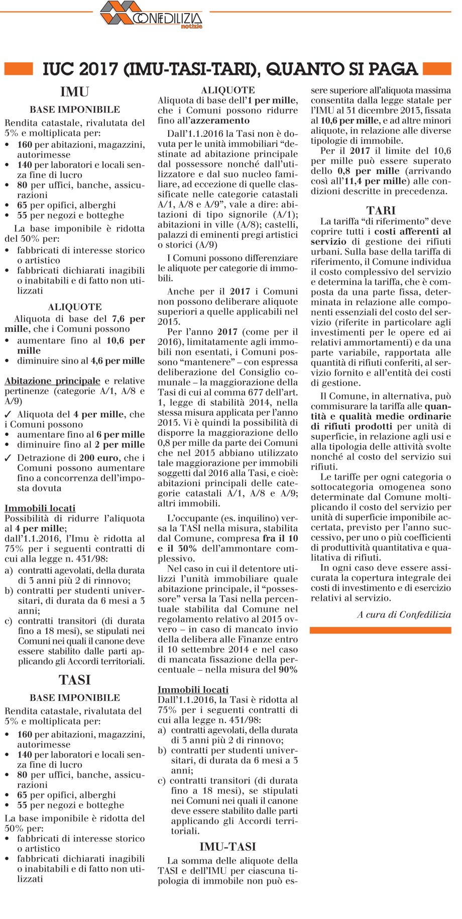 IMU-TASI 2017- COME E QUANDO SI PAGA