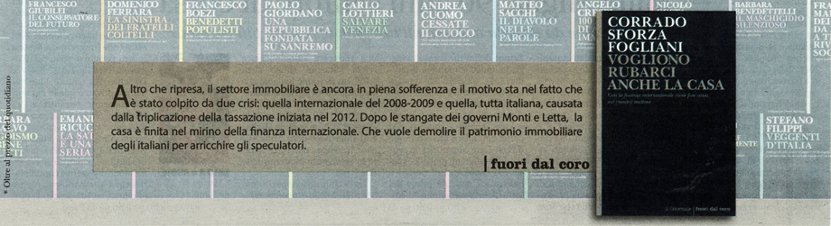 CON IL GIORNALE PAMPHLET SFORZA FOGLIANI SULLA CASA
