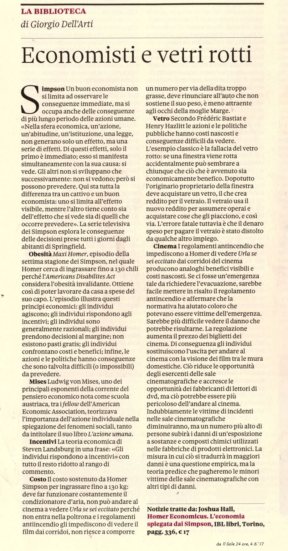 Economisti e vetri rotti