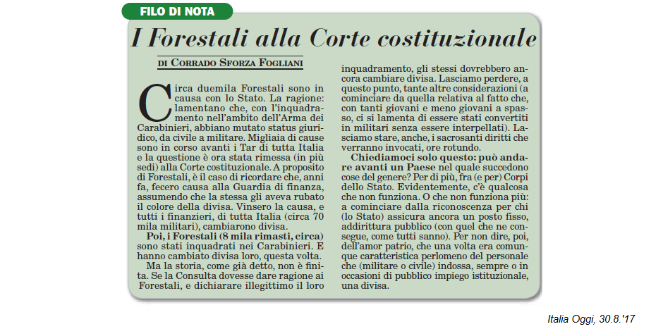 i forestali alla corte costituzionale