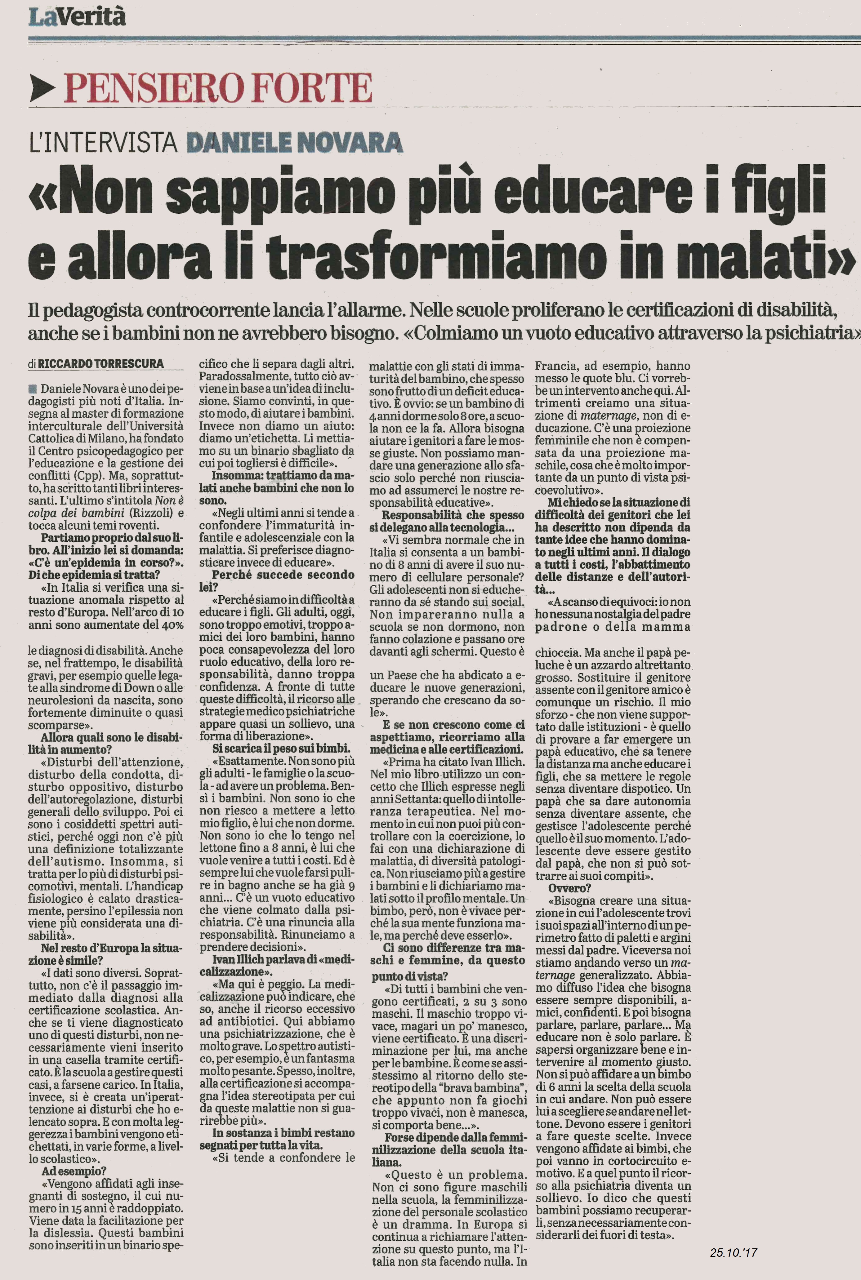 non sappiamo più educare i figli