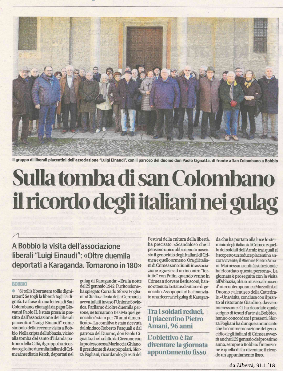 SULLA TOMBA DI SAN COLOMBANO IL RICORDO DEGLI ITALIANI NEI GULAG