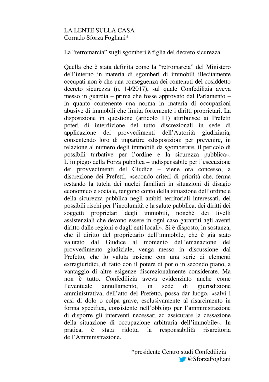 La retromarcia sugli sgomberi è figlia del decreto sicurezza