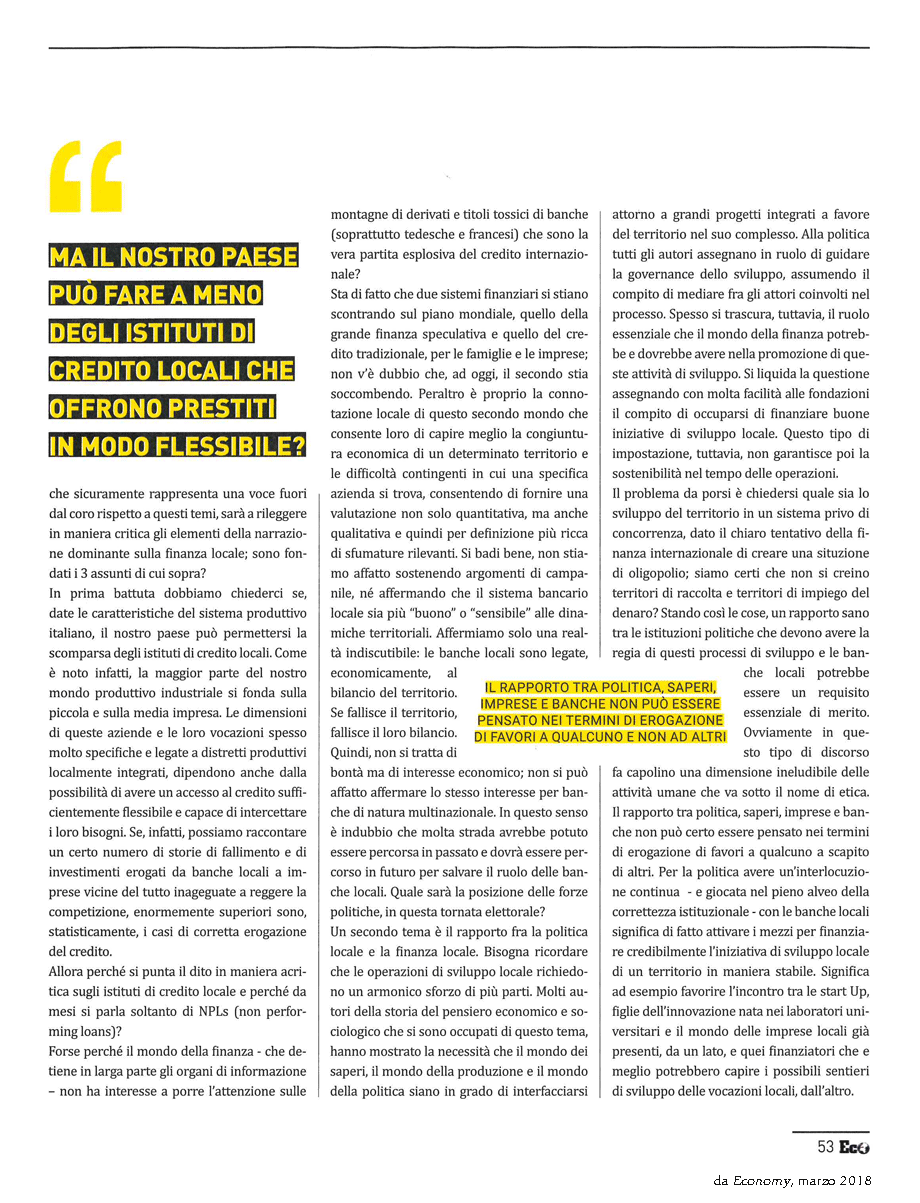 Sempre colpa delle banche popolari. Ma siamo sicuri?