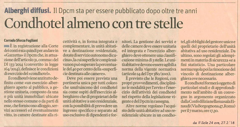Il Sole 24 ore, 27.2.'18