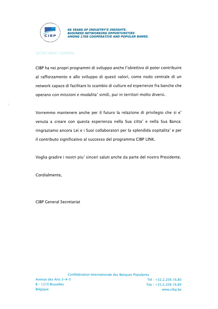 La confederazione delle banche popolari scrive alla Banca di Piacenza