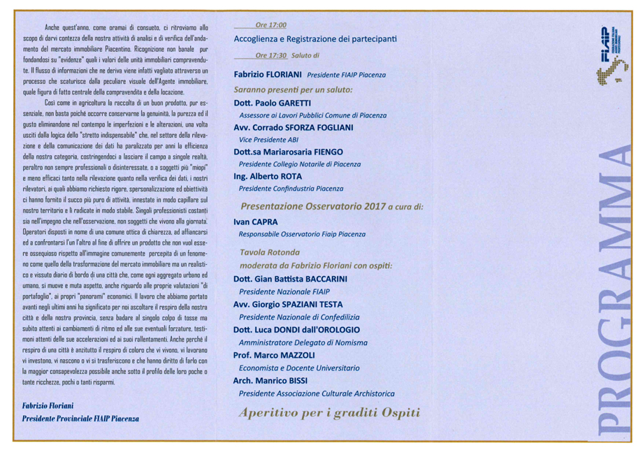 Presentazione dell'Osservatorio Immobiliare di Piacenza e provincia