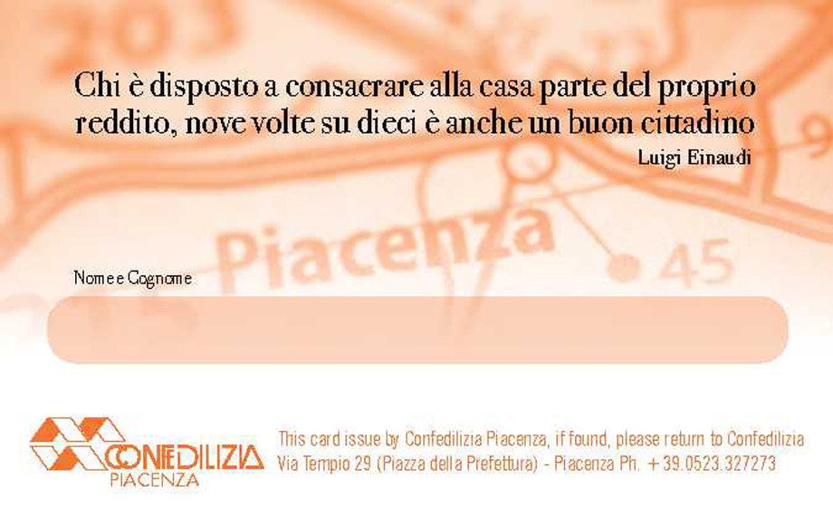 Tessere Gruppo Giovani Confedilizia Piacenza