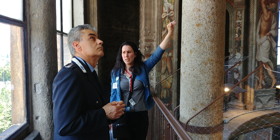 Il comandante della Polizia Municipale alla Salita al Pordenone