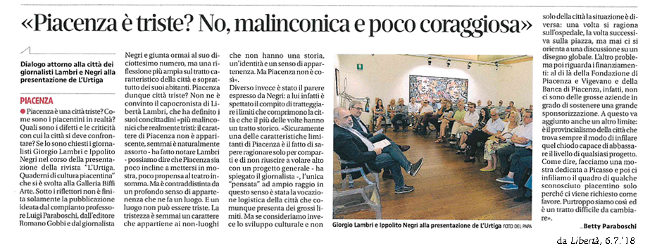 Piacenza è triste? Dibattito de L'Urtiga