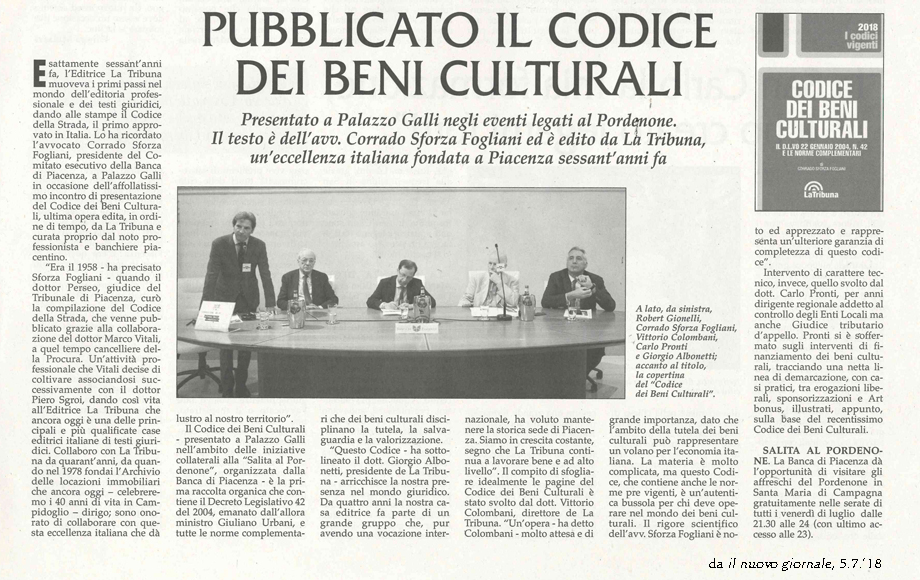 Pubblicato il codice dei beni culturali
