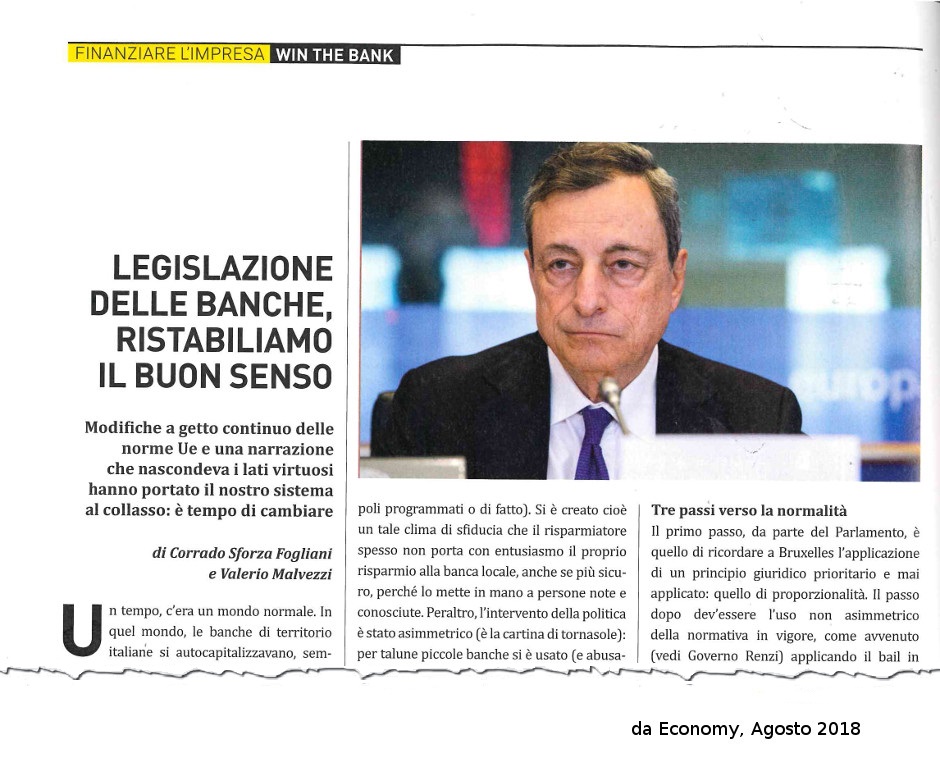 Legislazione delle banche, ristabiliamo il buon senso