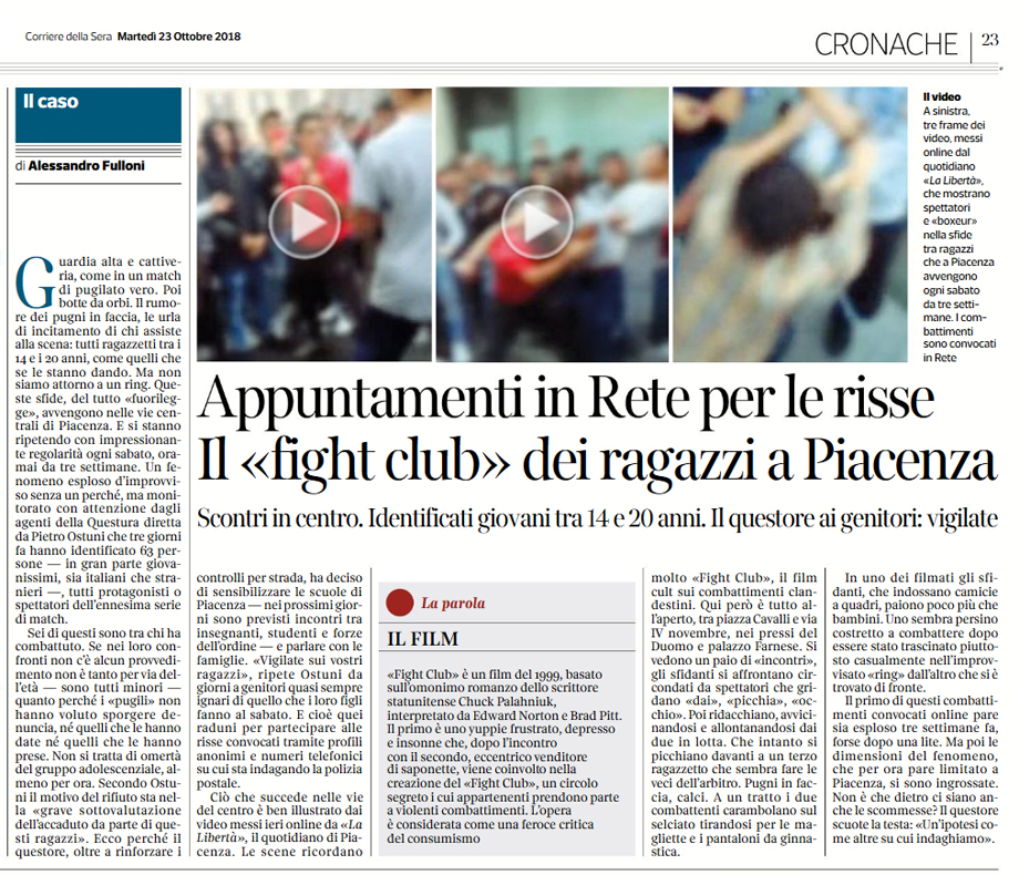 Il Corriere della Sera, 23.10.'18