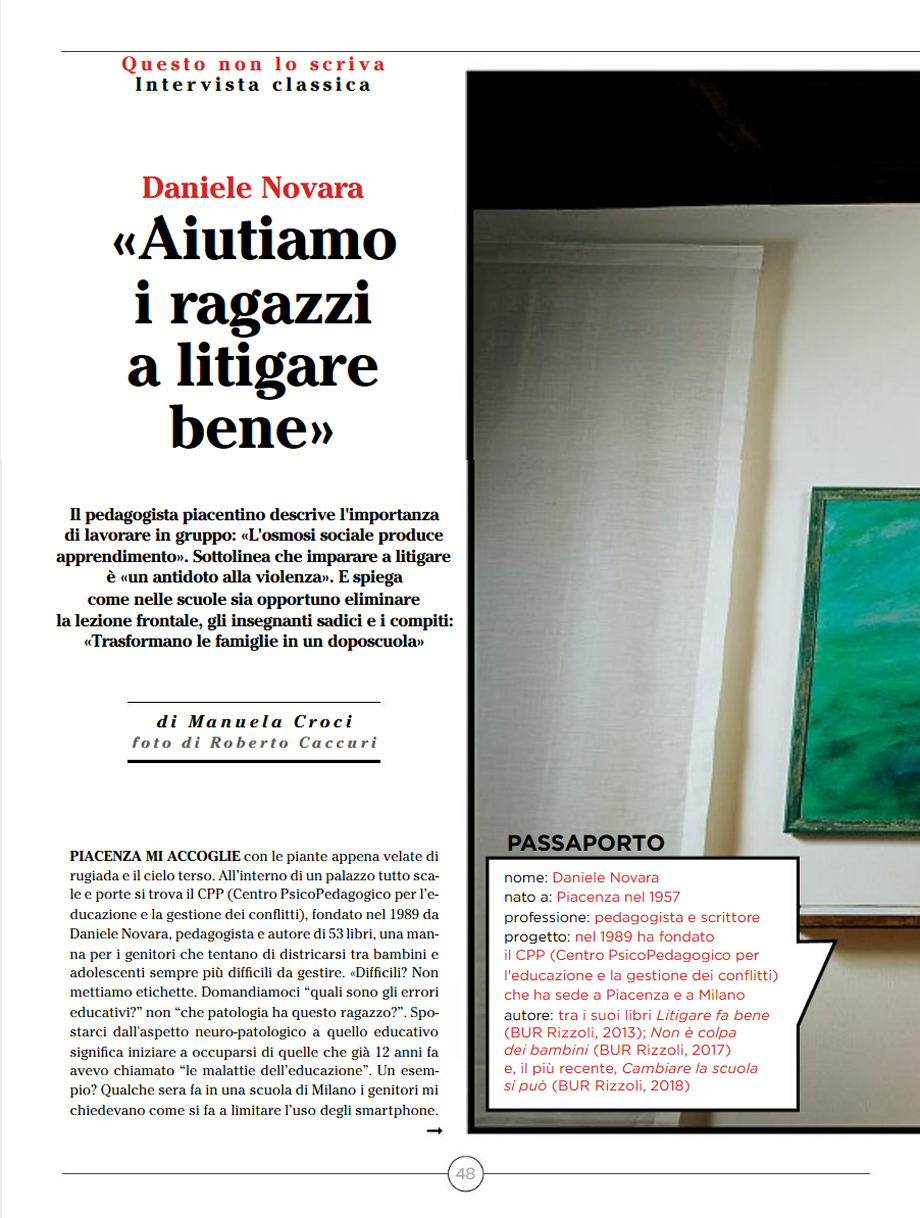 Intervista al piacentino Daniele Novara su 7