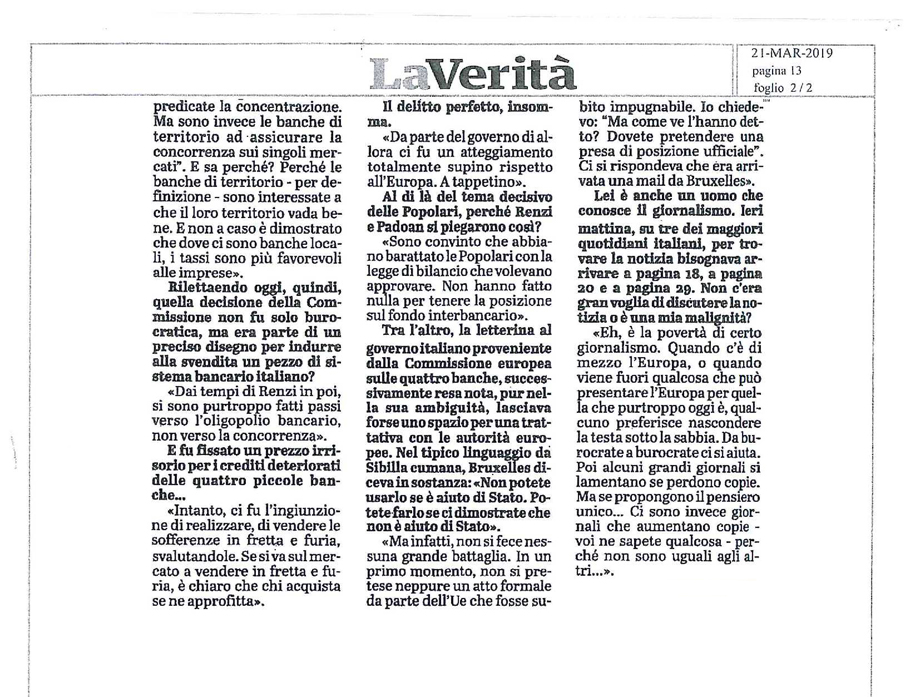 Distruggere le popolari serviva a favorire i colossi internazionali