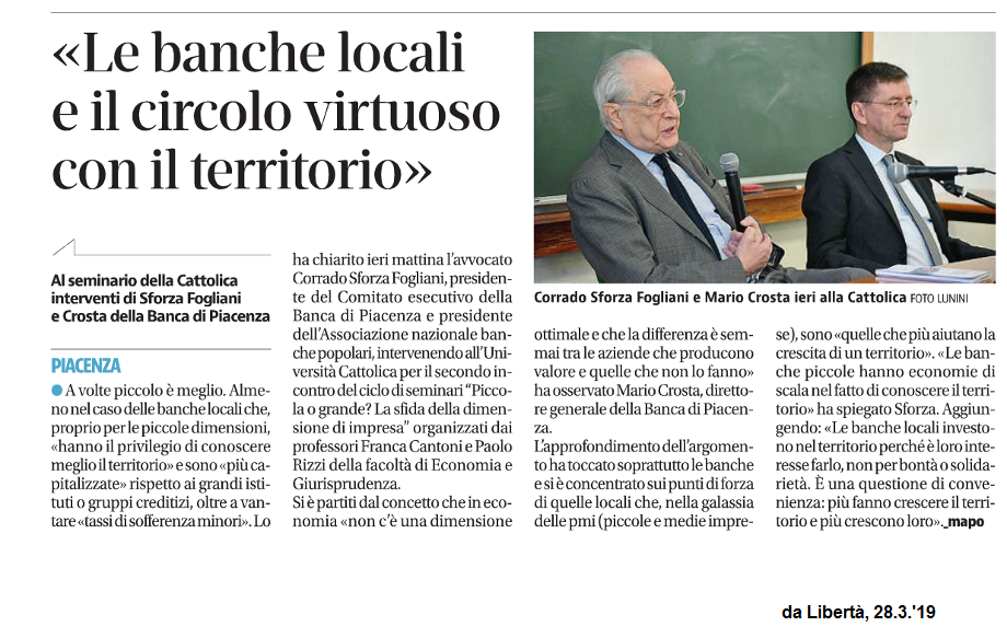 le banche locali e il circolo virtuoso con il territorio