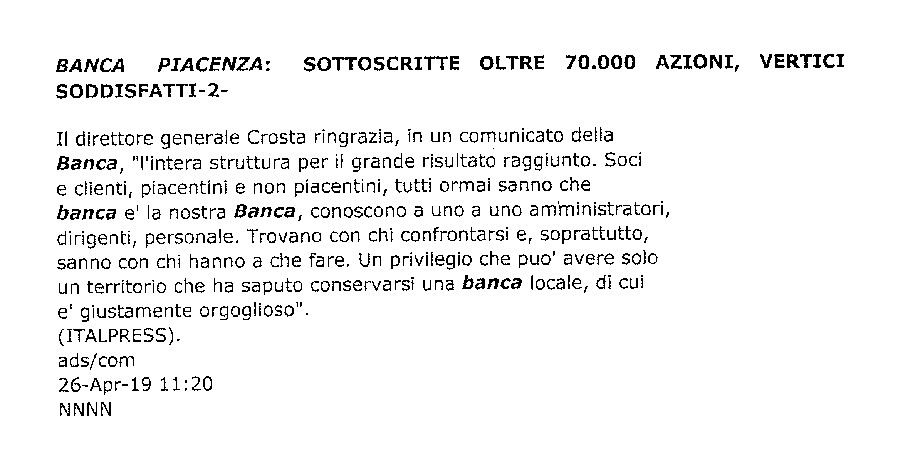 Agenzie stampa parlano di noi 2