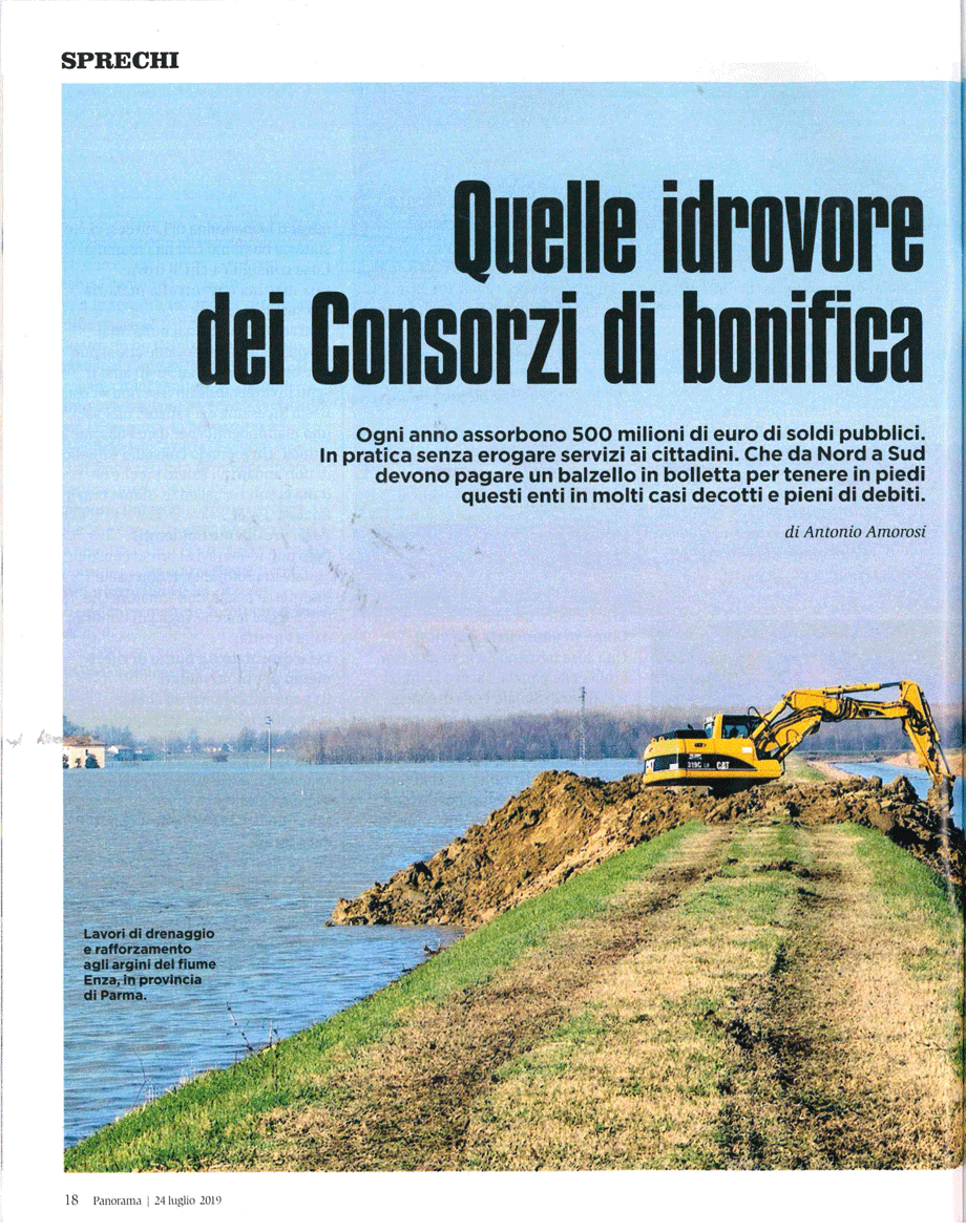 Su Panorama l'avvocato piacentino "flagello dei consorzi di bonifica"