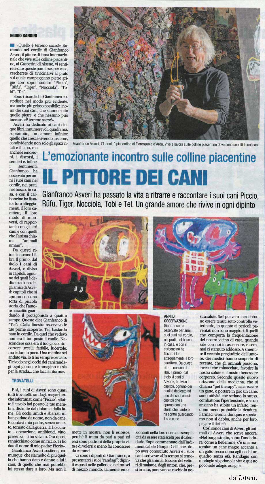 Gianfranco Asveri, il piacentino pittore dei cani