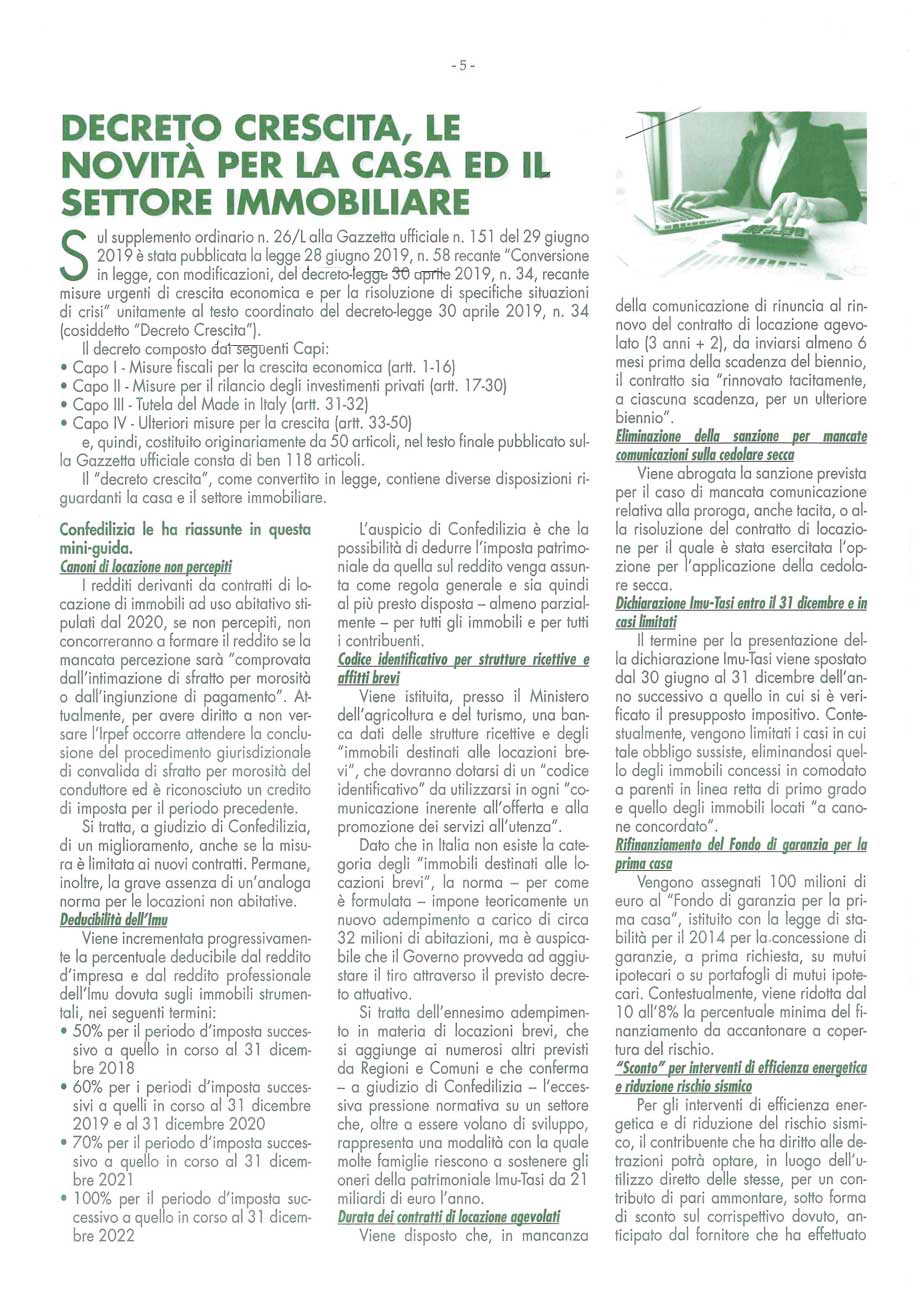 Decreto crescita, le novità per la casa ed il settore immobiliare