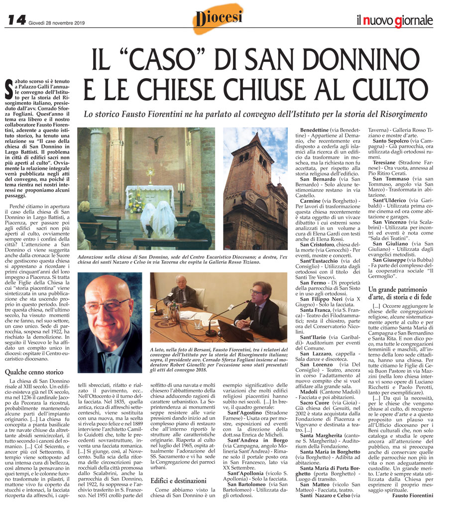 Il "caso" di San Donnino e le chiese chiuse al culto