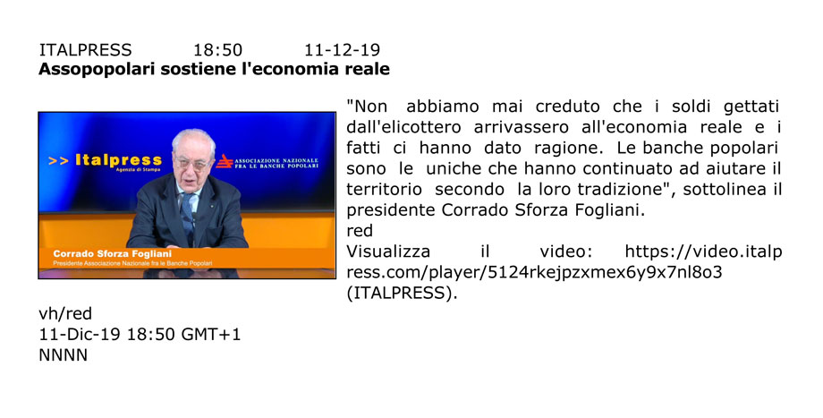 Assopopolari sostiene l'economia reale