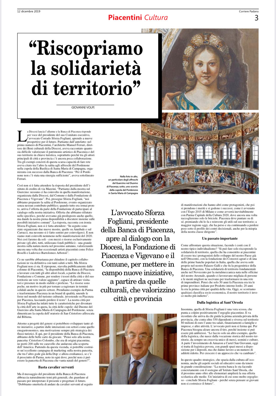 La Banca di Piacenza progetta il futuro della nostra terra