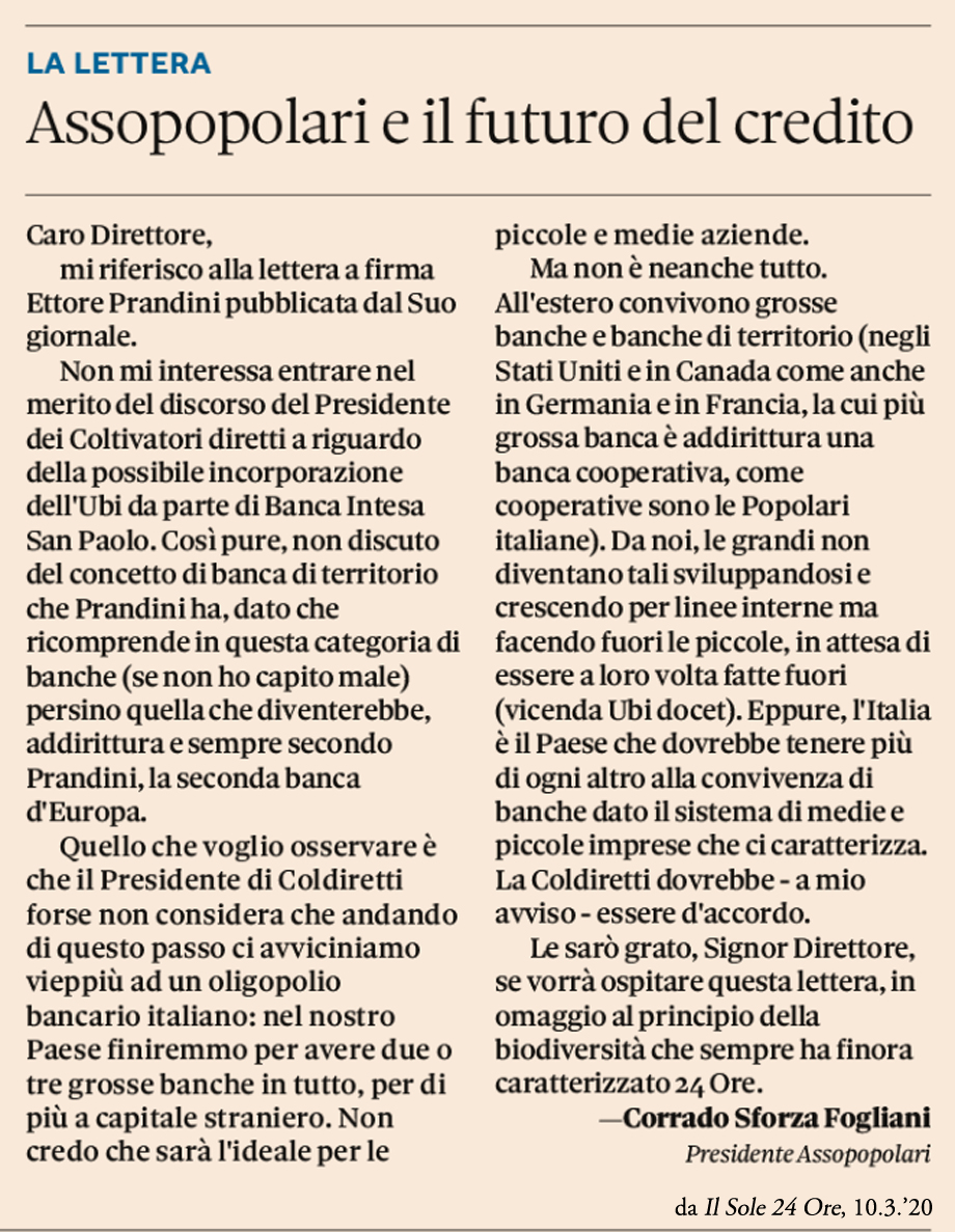 Assopopolari e il futuro del credito