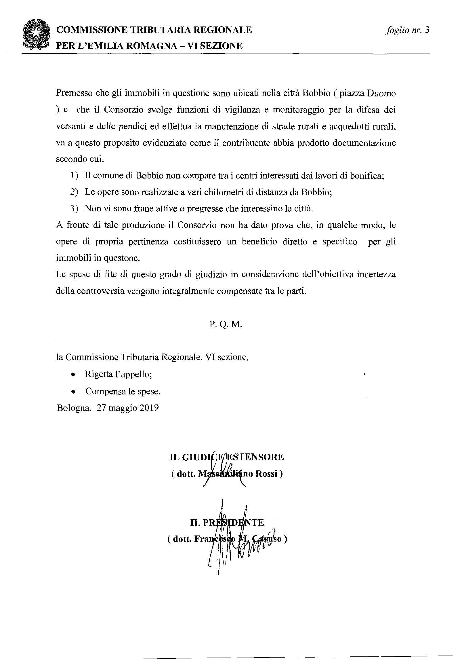 NO ALLA BONIFICA A BOBBIO