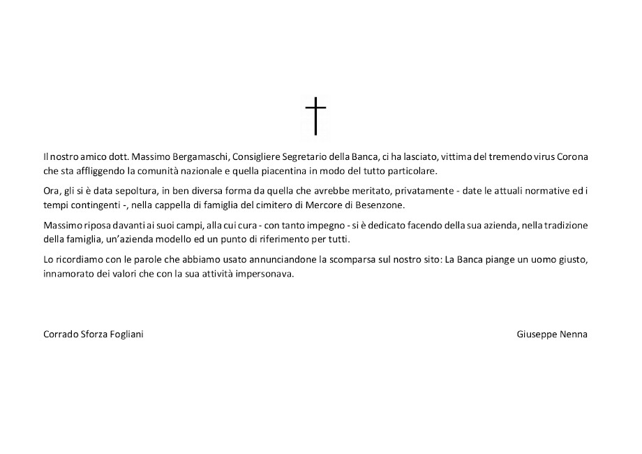 BERGAMASCHI CI HA LASCIATO - interno