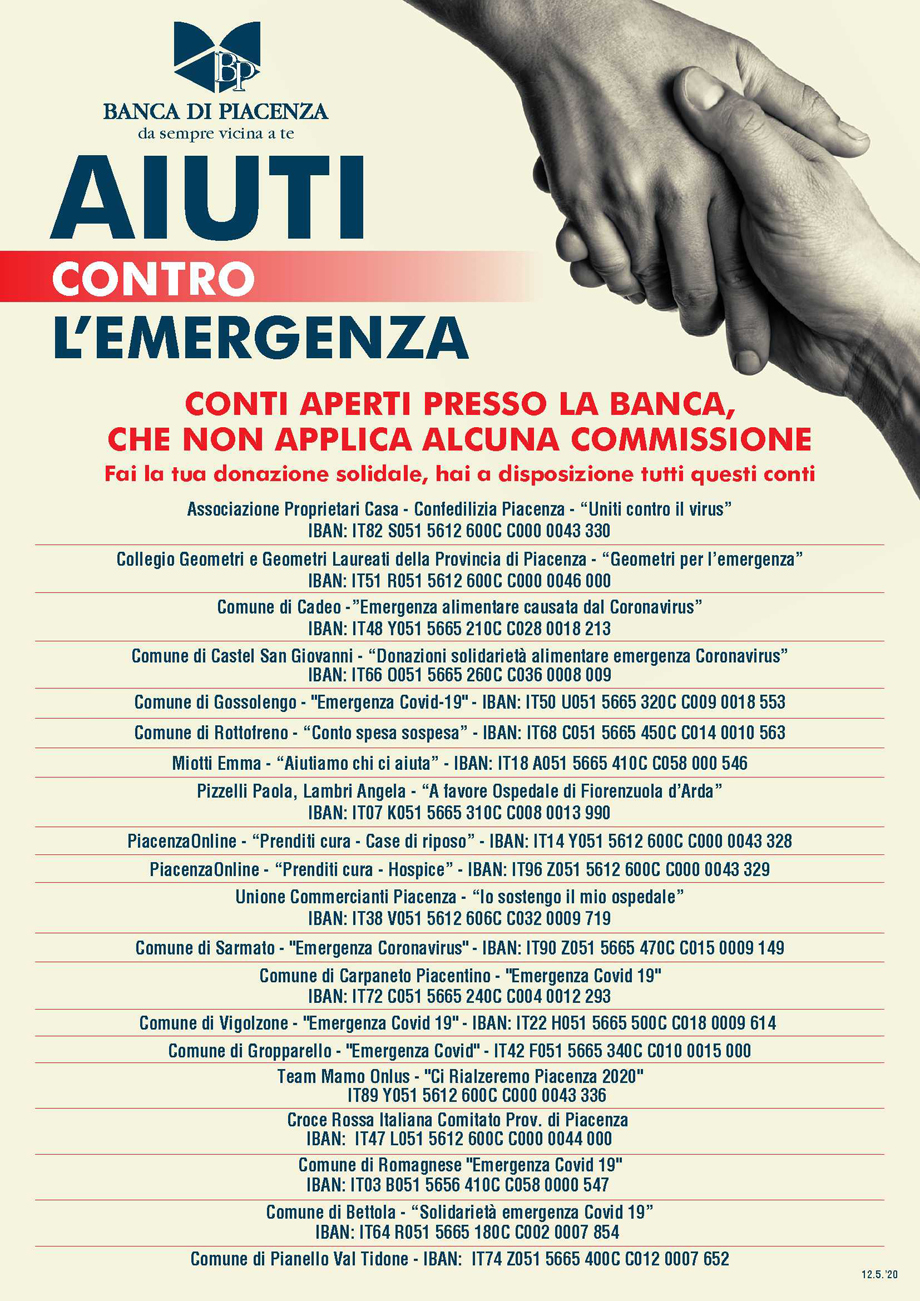 AIUTI CONTRO L'EMERGENZA