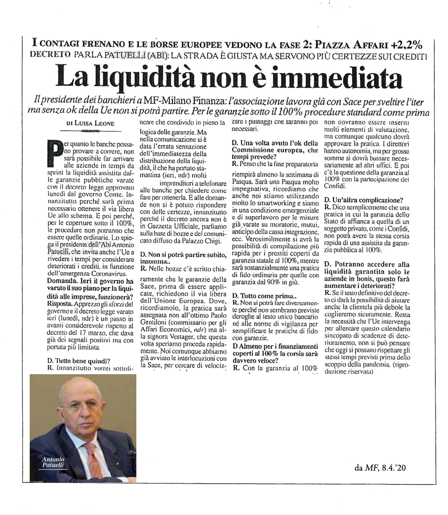 la liquidità non è immediata